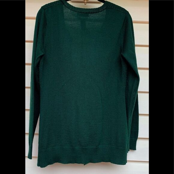 Carole Little dark green Long-sleeved cardigan, fastener, 50% merino wool, L - Picture 8 of 8